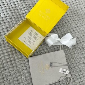 Kendra Scott Silver Necklace with Gray Stone